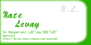 mate levay business card
